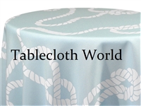 Nautical Knot White on Blue Print Tablecloths