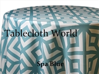Pavilion Spa Blue Custom Print Tablecloths
