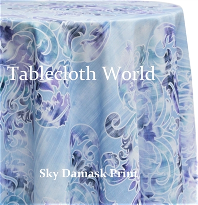 Sky Damask Custom Print Tablecloths