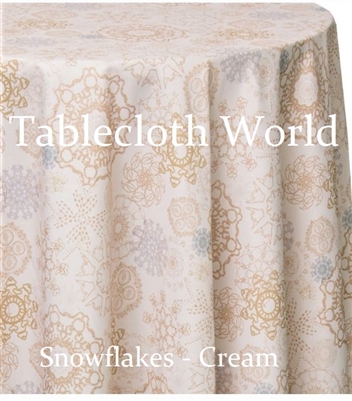 Snowflakes Cream Custom Print Tablecloths