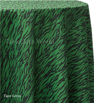 Tiger Green Print Tablecloths