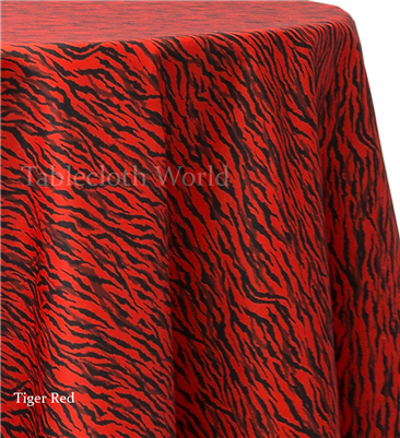Tiger Red Print Tablecloths