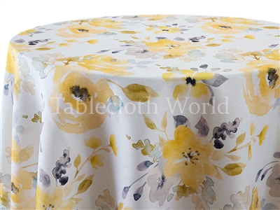 Xanthous Floral Custom Print Tablecloths