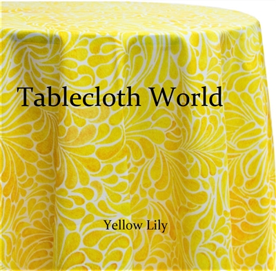 Yellow Lily Custom Print Tablecloths