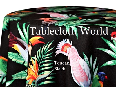 Toucan Black Custom Print Tablecloths