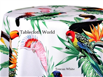 Toucan White Custom Print Tablecloths