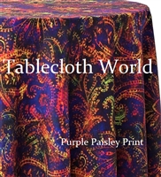Purple Paisley Custom Print Tablecloths