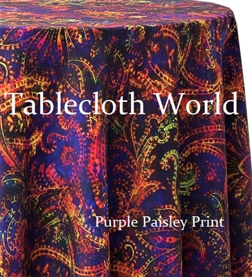 Purple Paisley Custom Print Tablecloths