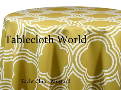 Yacht Club Mustard Custom Print Tablecloths