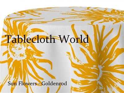 Sun Flowers Goldenrod Tablecloths