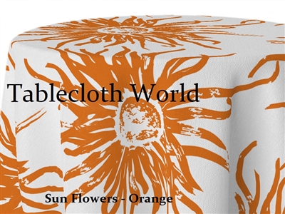 Sun Flowers Orange Tablecloths