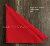 Christmas Red Napkins Poly Cotton