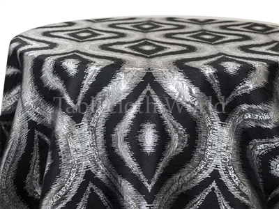 Atrium Metallic Tablecloths in Black.