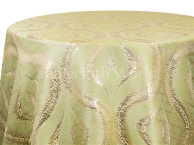 Atrium Metallic Tablecloths in Lime.