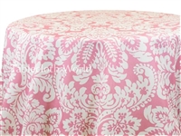 Capua Damask Print Tablecloths Pink