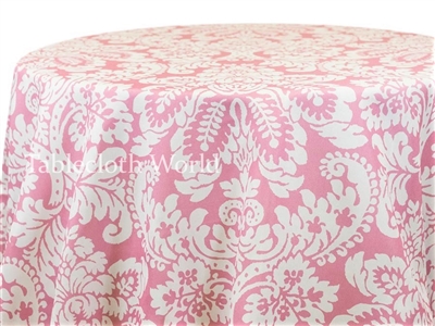 Capua Damask Print Tablecloths Pink
