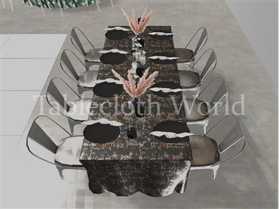 Tablecloths Elizabeth Velvet Charcoal