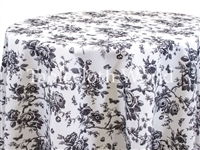 Floral Toile Black Tablecloths