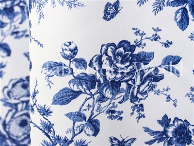 Floral Toile Blue Tablecloths