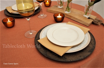 Tablecloths Faux Linen Spice