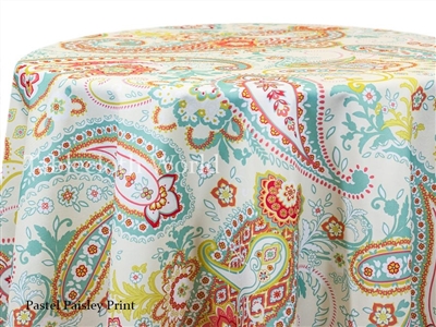 Pastel Paisley Print Tablecloth