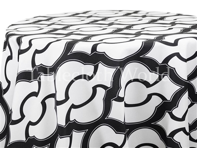 Portus Black Print Pattern Tablecloths