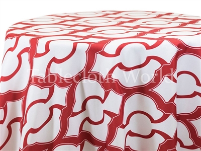 Portus Red Print Pattern Tablecloths