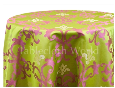 Pink Lily Damask Tablecloth