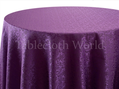 Purple Petal Damask Tablecloth