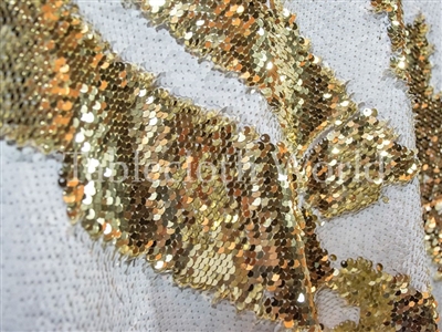 Claw Sequins Gold White Tablecloths