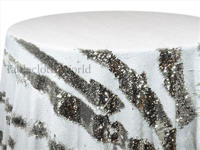 Claw Sequins Silver White Tablecloths