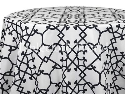 Valencia Black Print Tablecloth