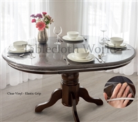 Clear Vinyl Oval Tablecloths Elastic Grip