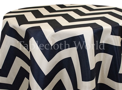 Giant Black on Ivory Chevron Print Tablecloth