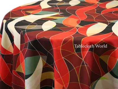 Curlicue Red Custom Print Tablecloths