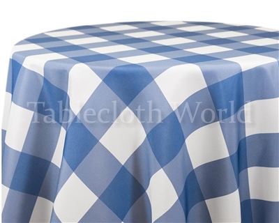 Giant Check Saint George Blue Print Tablecloth