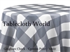 Gingham Check Silver Custom Print Tablecloth