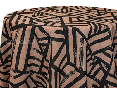 Kraal Black on Toffee Print Tablecloth