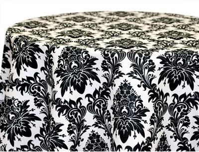 Naples Damask Black Print Tablecloths
