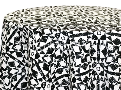 Quest Black Custom Print Tablecloths