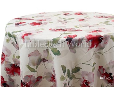 Salina Red Floral Tablecloths