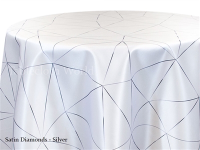 Satin Diamonds Silver Tablecloth