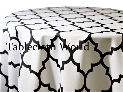 Cameo Print Black on White Tablecloths