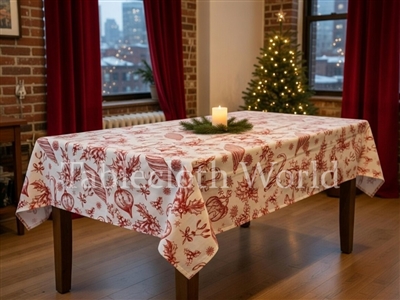Christmas Dreams Red Print Tablecloths