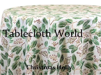 Christmas Holly Custom Print Tablecloths