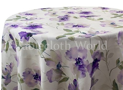 Euphony Lilac Floral Custom Print Tablecloths