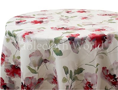 Euphony Red Floral Custom Print Tablecloths