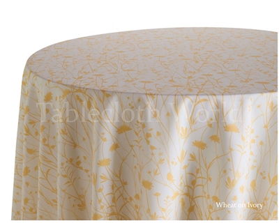 Field Flowers Wheat on Ivory Tablecloths