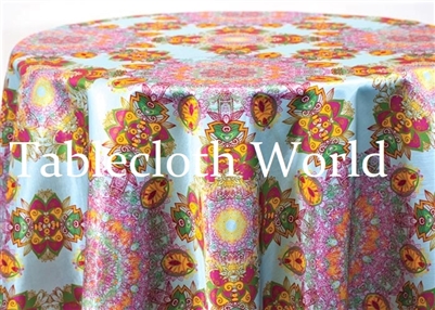 Mumbai Damask Sky Print Tablecloths