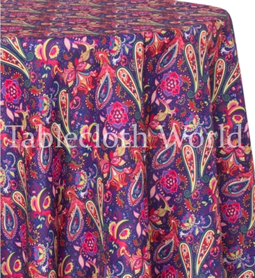 Eggplant Paisley Tablecloth